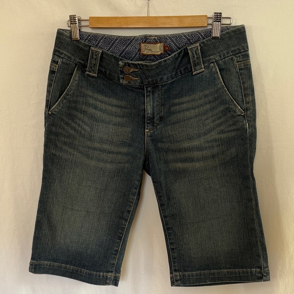 Paige denim - Faded Blue Denim Knee-Length Shorts